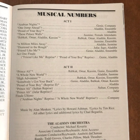 Aladdin PRIDE PLAYBILL - Picture 6 of 6